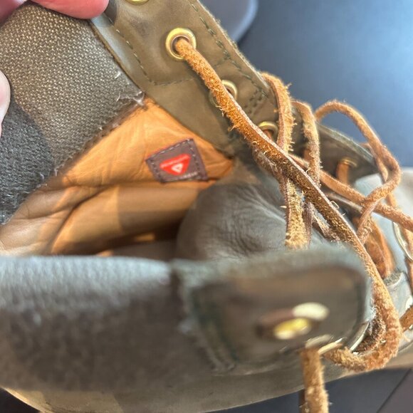Timberland Premium 6” Women’s Boots Sz 9 Khaki Leather Lace Up Combat Utility - Picture 7 of 8